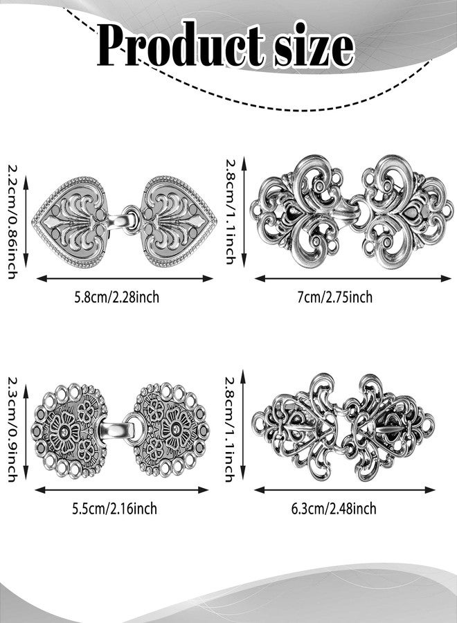 QfwdfcTrenz 4 Pieces Cinch Clips Vintage Sweater Swirl Cape Cloak Clips Retro Cardigan Collar Dress Shirt Brooch Dress Back Cinches Waist Clip for Dresses Women Wearing - Image 2